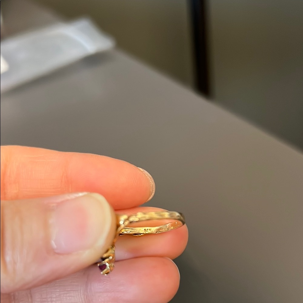 Vintage Gold and Multicolor Gemstone Ring (14K solid gold) - Picture 6 of 7